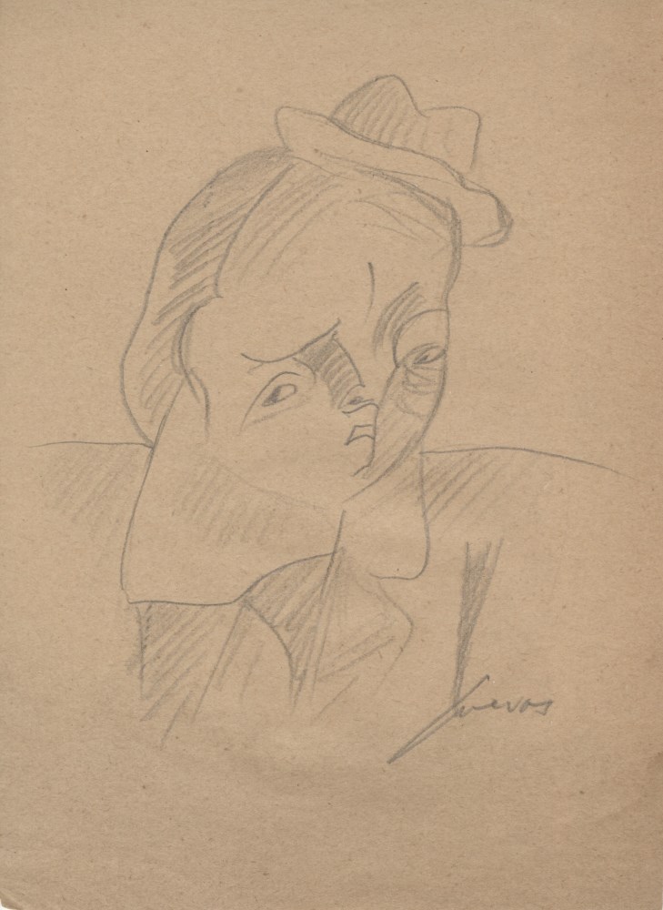 Lot #835: JOS LUIS CUEVAS - Boceto #06 - Pencil drawing on paper