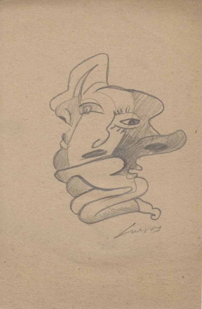 Lot #66: JOS LUIS CUEVAS - Boceto #10 - Pencil drawing on paper