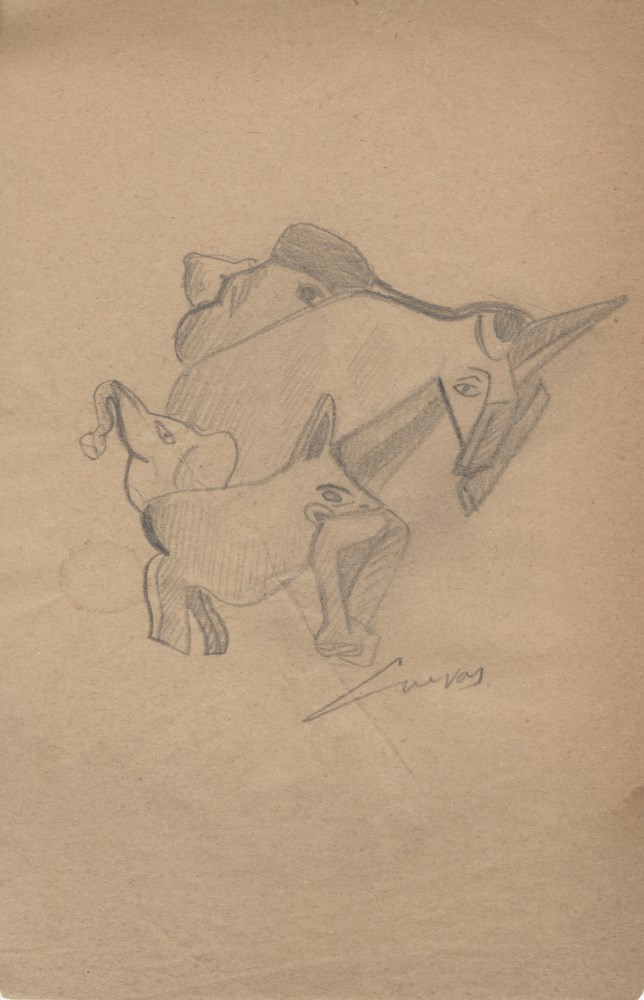Lot #62: JOS LUIS CUEVAS - Boceto #04 - Pencil drawing on paper