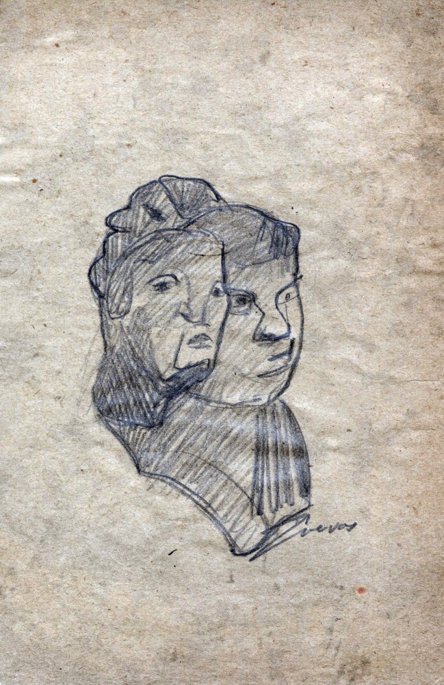 Lot #834: JOS LUIS CUEVAS - Boceto #03 - Pencil drawing on paper