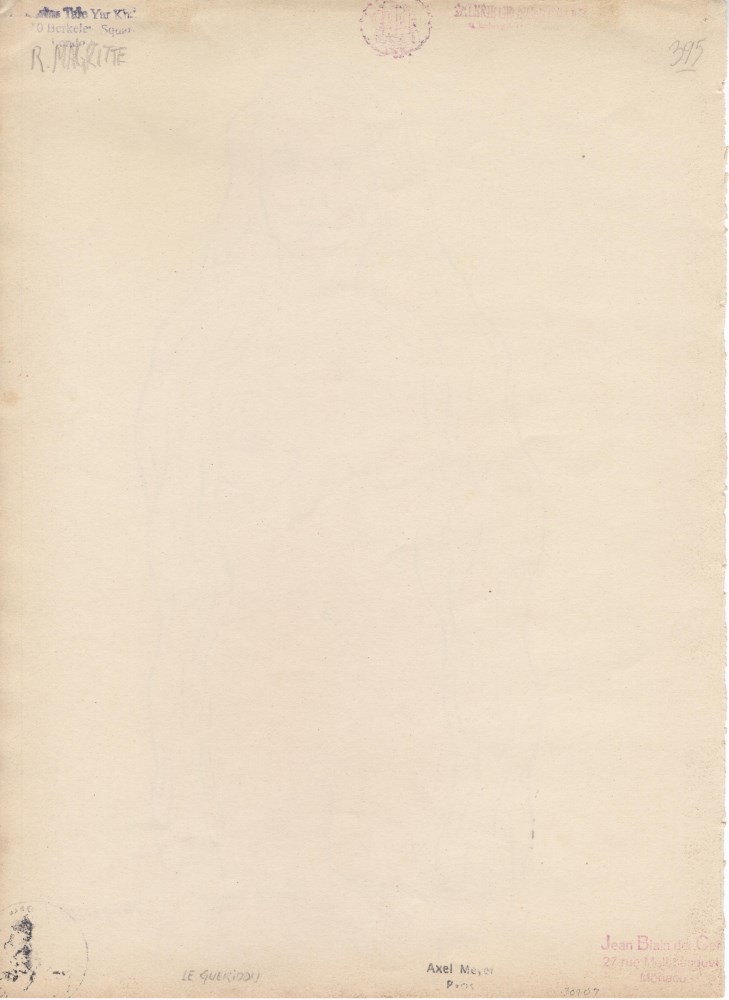 Lot #1564: RENE MAGRITTE - Le guridon - Original gouache drawing on paper
