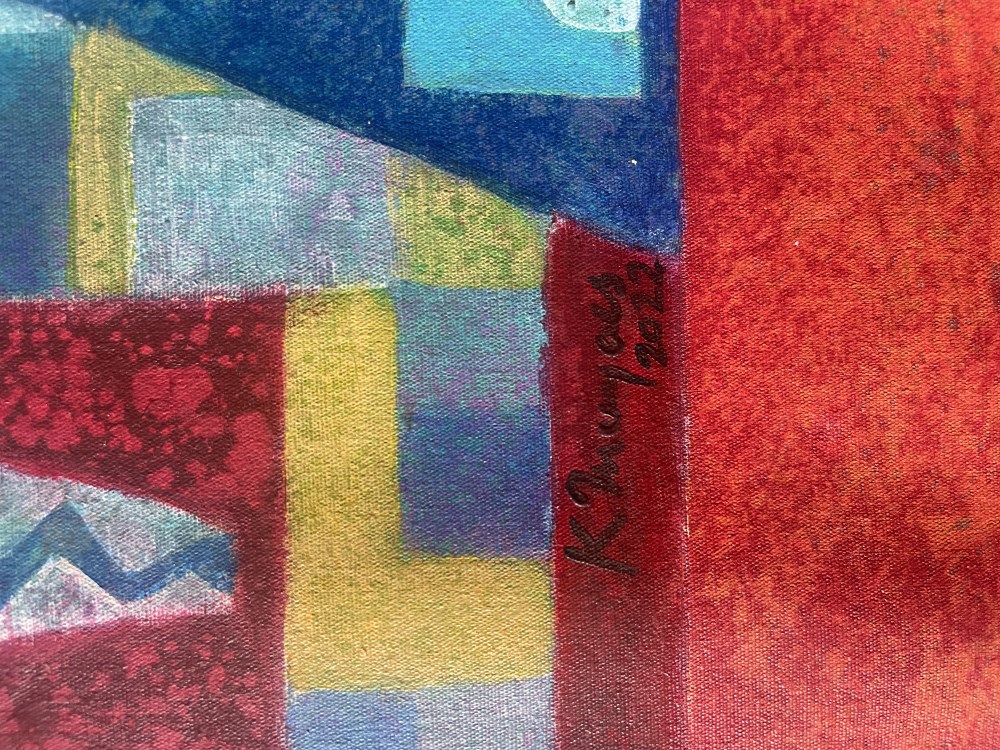 Lot #1548: KARIMA MUYAES - Four Chamans - Acrylic on canvas