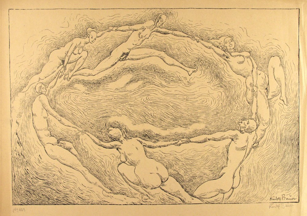 Lot #107: RUDOLF BAUER - Circle of Life - Original lithograph