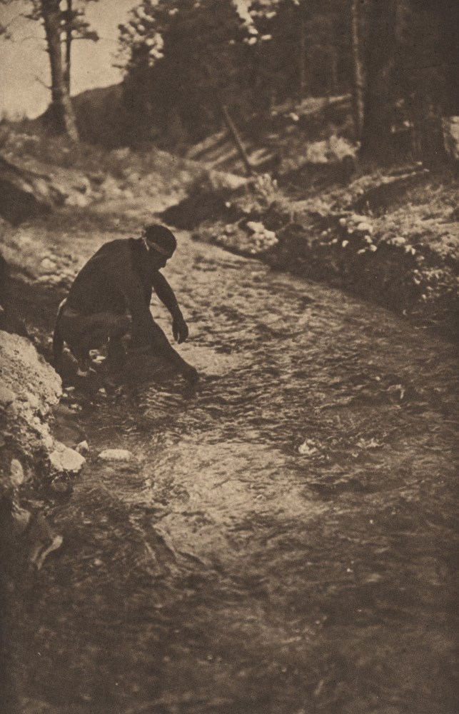 Lot #2147: EDWARD S. CURTIS - The Bluebird's Wing - Original vintage sepia toned photogravure