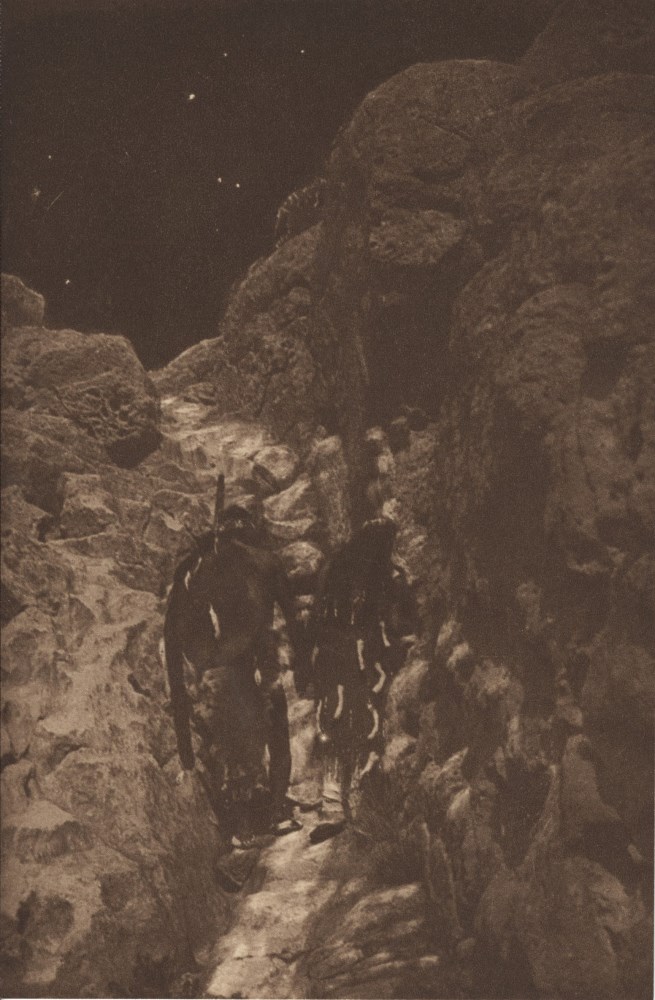 Lot #2657: EDWARD S. CURTIS - On the Ancient Stairway - Original vintage sepia toned photogravure