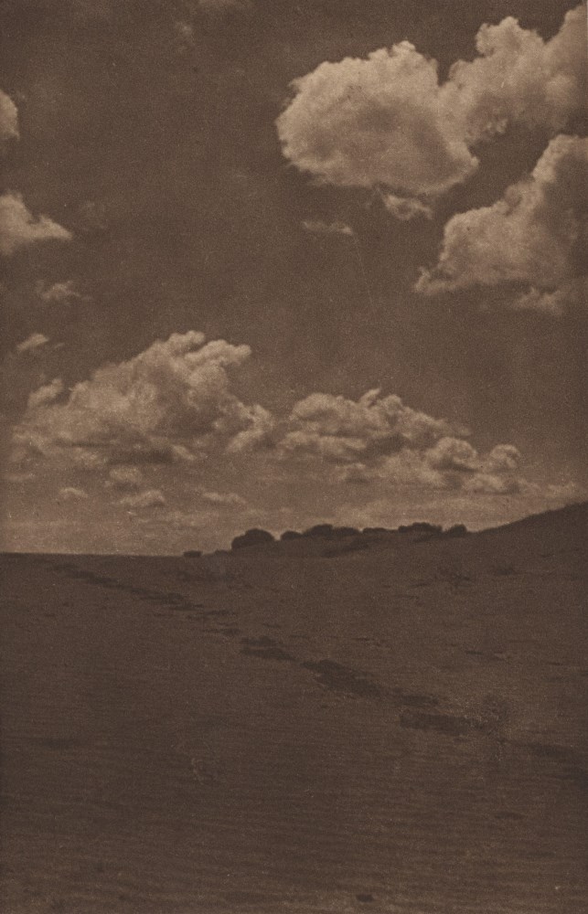 Lot #1666: EDWARD S. CURTIS - A Trail across the Desert Sands - Original vintage sepia toned photogravure