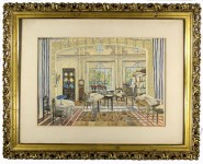 Lot #587: ALEKSANDR YAKOVLEVICH GOLOVIN - Set Design - Mixed media (watercolor, gouache, pen, pencil)