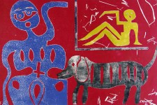 Lot #1185: KARIMA MUYAES - My Dog and Portrait - Stencil monoprint