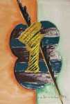 Lot #2617: JALED MUYAES - Non-objective Composition #14 - Watercolor and gouache