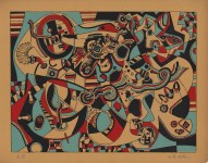 Lot #538: STEVE WHEELER - Prelude in Red - Original color silkscreen