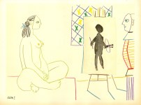 Lot #2533: PABLO PICASSO [after] - Modele avec le Masque - Original color lithograph