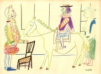 Lot #2845: PABLO PICASSO [after] - Roi a Cheval - Original color lithograph