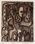 Lot #1857: KARIMA MUYAES - Chaman - Color linocut