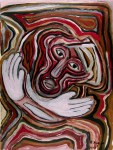 Lot #326: KARIMA MUYAES - Manos Blancas - Oil on paper