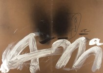 Lot #2250: ANTONI TAPIES - Hommage a Aime Maeght - Original color lithograph