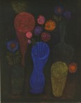 Lot #2046: PAUL KLEE - Flowers in Vases ["Fleurs dans les Verres"] - Original color collotype