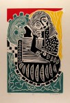 Lot #1248: KARIMA MUYAES - Parabola del Mar II - Color linoleum cut