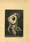 Lot #616: JOSE VENTURELLI - Crouching Woman - Original woodcut