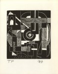 Lot #763: MARGARET BURROUGHS - Abstraction - Original linocut