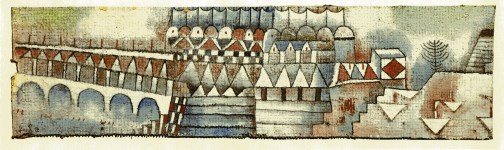 Lot #1954: PAUL KLEE - Old Town and Bridge ["Ville ancienne avec pont"] - Original color collotype