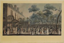 Lot #320: JEAN PIERRE MARIE JAZET - La promenade du Jardin Turc - 1810 - Color engraving, etching, and aquatint, with handcoloring
