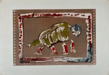 Lot #913: KARIMA MUYAES - Cuadrupedo - Original color stencil monoprint