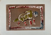 Lot #909: KARIMA MUYAES - Cuadrupedo - Original color stencil monoprint