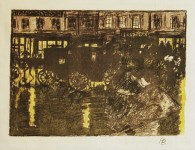 Lot #922: PIERRE BONNARD - Rue, la soir, sous la pluie - Original four color lithograph