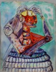 Lot #344: KARIMA MUYAES - Matrix - Pen and ink with colored inks and watercolor, drawing on paper