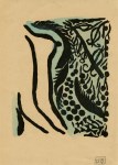 Lot #620: SHIKO MUNAKATA - The Garden - Woodcut with watercolor handcoloring