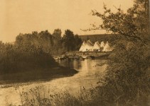 Lot #2658: EDWARD S. CURTIS - On the Little Bighorn - Original sepia-toned photogravure