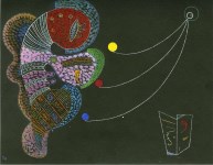 Lot #2388: WASSILY KANDINSKY - Le Gros et le mince (The Fat and the Thin) - Original color collotype