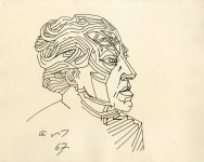 Lot #2000: ANDRE MASSON [d'apr&#232;s] - Portrait d'Andre Breton - Pen and ink drawing