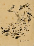 Lot #1809: OSKAR KOKOSCHKA [imput&#233;e] - Konflikt - Original pen and ink drawing