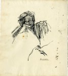 Lot #1712: UMBERTO BOCCIONI [imputee] - Ritratto - Original pen and ink drawing