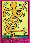 Lot #353: KEITH HARING - Montreux [Jazz Festival] 1983 - Yellow Background/Pink Border - Original color silkscreen