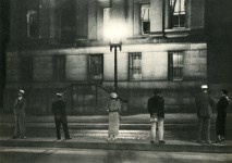 Lot #3229: ROBERT DISRAELI - Waiting for a Street Car at 1:00am, New York City - Original vintage photogravure