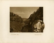 Lot #3081: FRANK JAY HAYNES - The Golden Gate and West Gardiner Falls - Original sepia-toned vintage photogravure