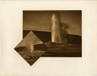 Lot #2650: FRANK JAY HAYNES - Old Faithful and the Bee Hive Geyser - Original sepia-toned vintage photogravure