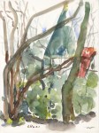 Lot #2675: UMBERTO LILLONI [d'après] - Paesaggio con Casa - Original watercolor with pencil on paper
