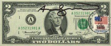 Lot #1449: ANDY WARHOL - Two Dollar Jefferson - Color engraving and letterpress