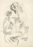 Lot #1896: SANTOS BALMORI - Mujer con el Ni&#241;o - Charcoal drawing