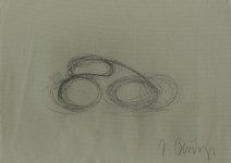Lot #957: JOSEPH BEUYS - Radfahrer - Oil pencil drawing