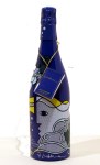 Lot #3025: ROY LICHTENSTEIN - Taittinger Champagne Brut Bottle with box and tag - Screenprint on blue polyester form encasing the glass bottle