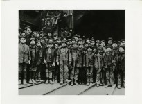 Lot #1659: LEWIS HINE - A Group of the Youngest Coal Breaker Boys in a Pennsylvania Coal Mine, South Pittston, Pennsylvania - Original photogravure