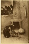 Lot #2155: EDWARD S. CURTIS - The Grinding Stone - Original vintage sepia toned photogravure