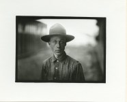 Lot #2761: LEWIS HINE - Portrait, Army Camp - Silver gelatin print