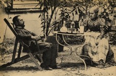 Lot #2228: 19TH CENTURY FRENCH PHOTOGRAPHER - Henri de Toulouse-Lautrec avec sa mere dans le jardin du palais Malrome - Original vintage photogravure