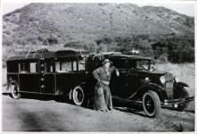 Lot #1952: 20TH CENTURY AMERICAN PHOTOGRAPHER - Cowboy Bus - Silver gelatin print