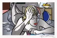 Lot #1424: ROY LICHTENSTEIN - Thinking Nude - Color relief print